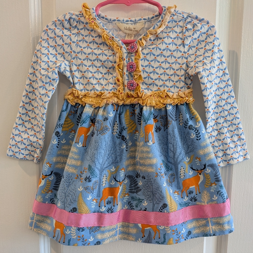 Matilda Jane Hearth And Home Woodland Forest Animals Ruffle Size 18M Cottagecore